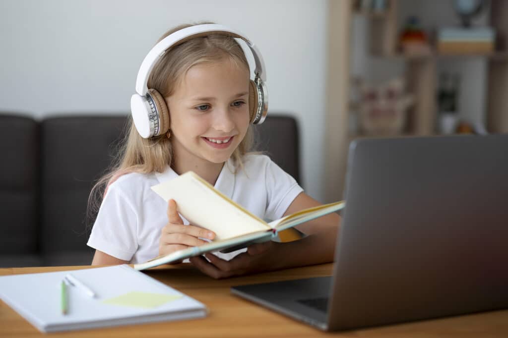 Little Girl Participating Online Classes