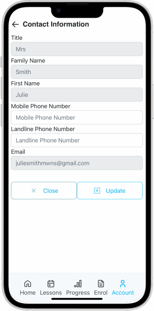 MWNS Parent Portal Contact Info
