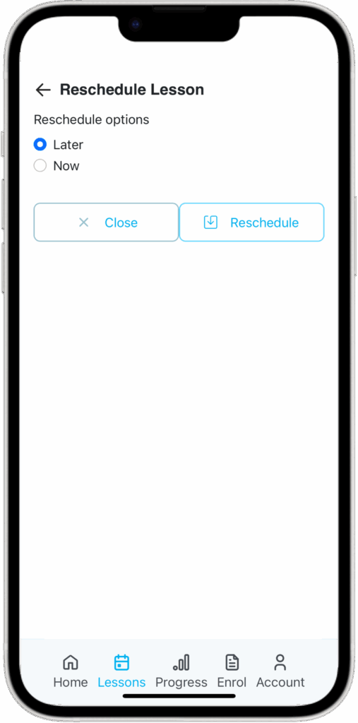 MWNS Parent Portal Reschedule Screen